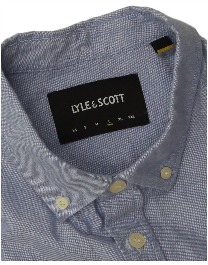 Lyle & Scott Herren-Hemd, groß, aus blauer Baumwolle