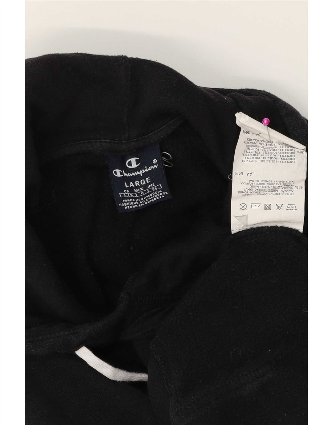 Champion Herren-Kapuzenpullover, groß, aus schwarzer Baumwolle