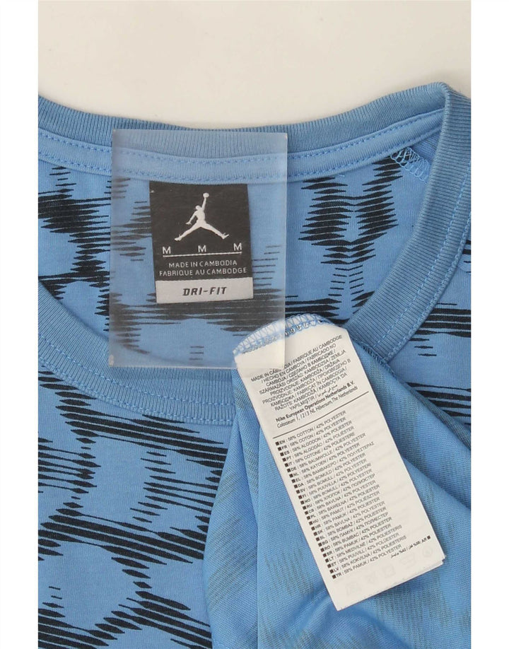 Jordan Herren Dri Fit T-Shirt mit abstraktem Muster aus mittelblauer Baumwolle
