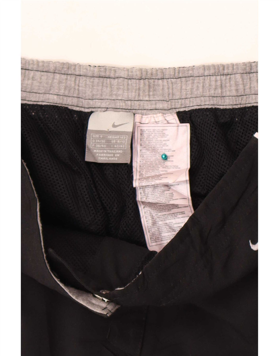 Nike Damen Bermuda Sport Shorts UK 8/10 Small Schwarz gestreift Polyester