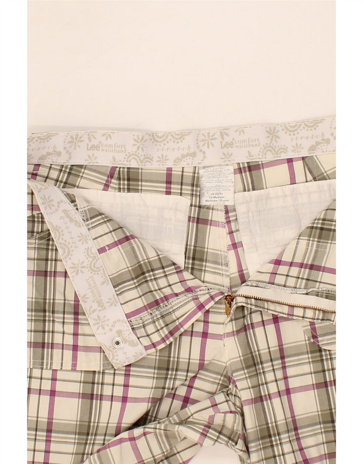 LEE Womens Chino Shorts UK 14 Medium W36 Grey Check Cotton Vintage Lee and Second-Hand Lee from Messina Hembry 