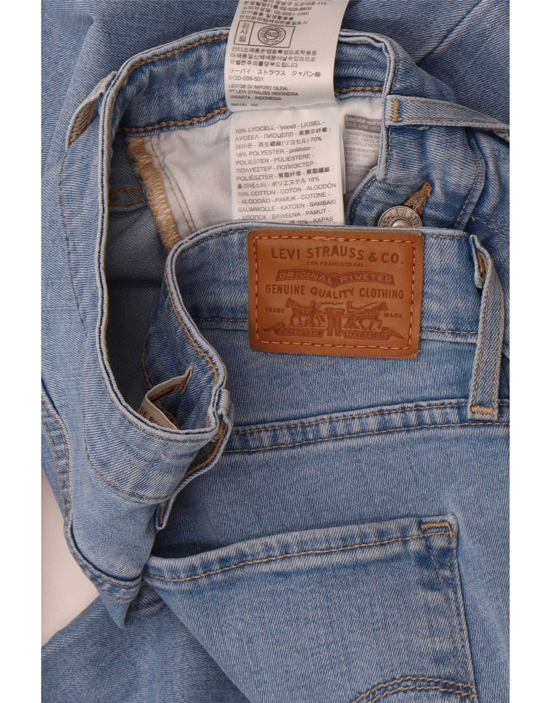 Levi's Damen 725 High Rise Bootcut Jeans W30 L32 Blau Lyocell