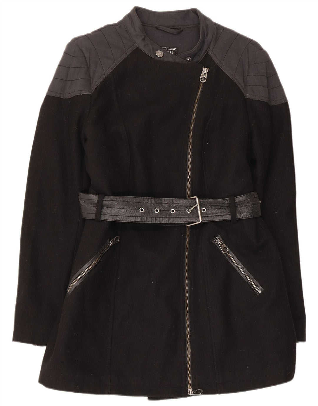 Guess Damenmantel UK 8 Small Schwarze Wolle
