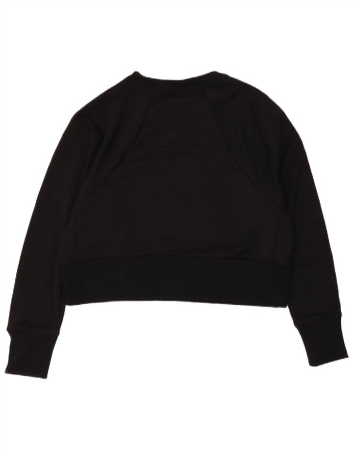 Nike Womens Crop Graphic Oversized Sweatshirt Pullover UK 10 Small Schwarz