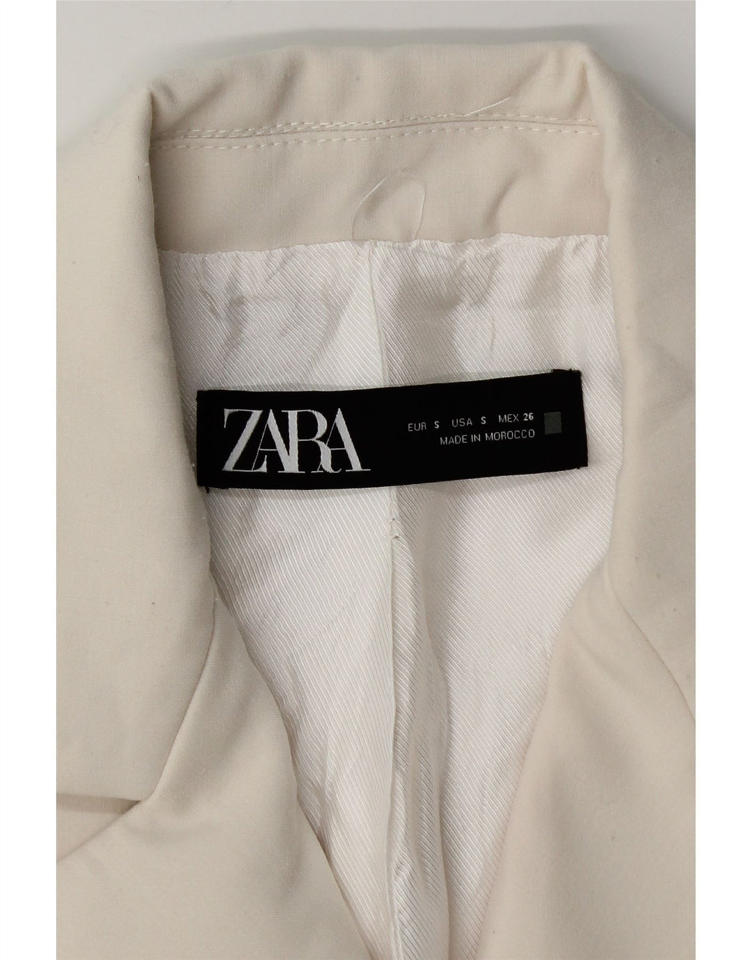 Zweireihiger Blazer für Damen von Zara, Gr. 10, Größe S, Weiß, Polyester