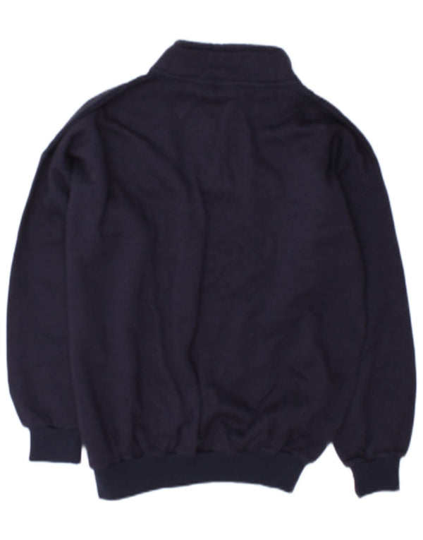 Vintage Damen Sweatshirt Pullover UK 14 Medium Marineblau Baumwolle