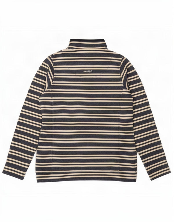 Weird Fish Damen-Sweatshirt mit Reißverschluss am Hals, Gr. 10, Größe S, Marineblau gestreift