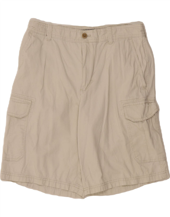 IZOD Mens Cargo Shorts W32 Medium Off White Cotton Vintage Izod and Second-Hand Izod from Messina Hembry 
