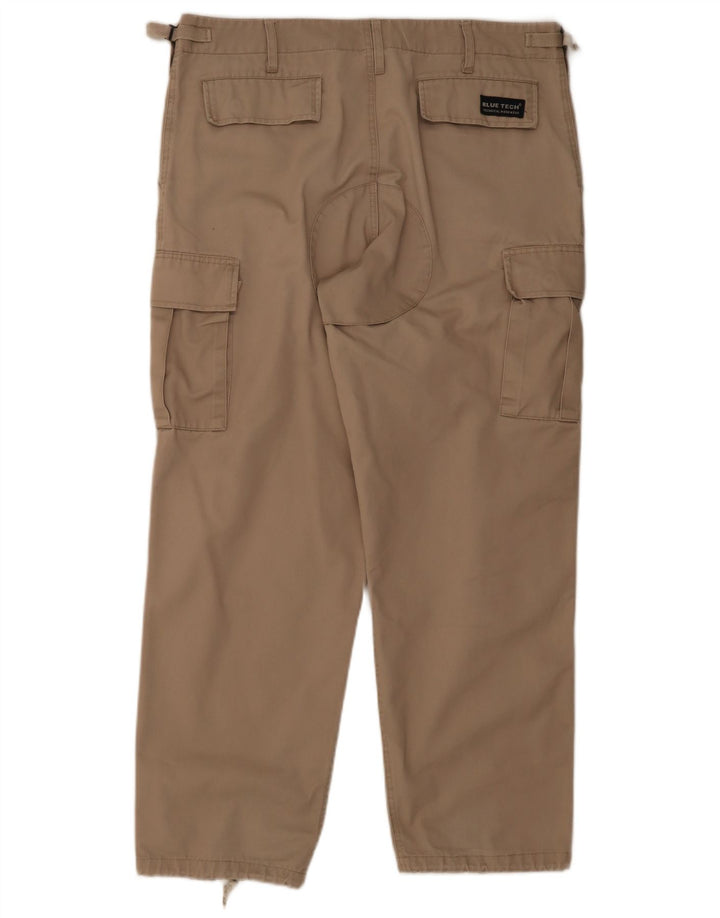 Vintage Herren Workwear Straight Cargo Hose W38 L30 Beige