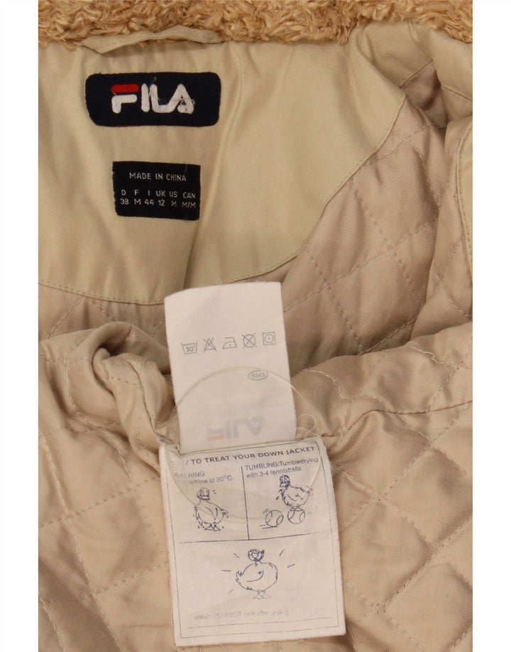 Fila Damen-Windbreakerjacke mit Kapuze, UK 12, mittelbeigefarbenes Polyester