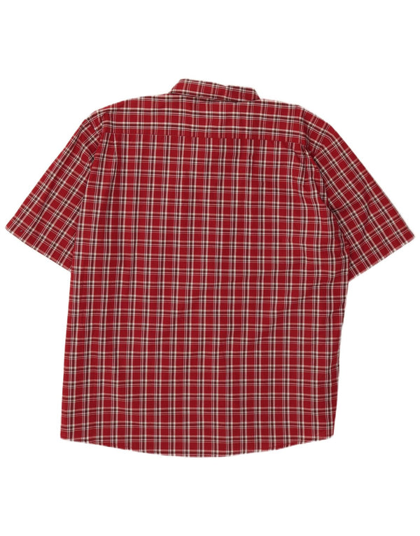 Wrangler Herren-Kurzarmhemd 3XL, rot kariert, Baumwolle