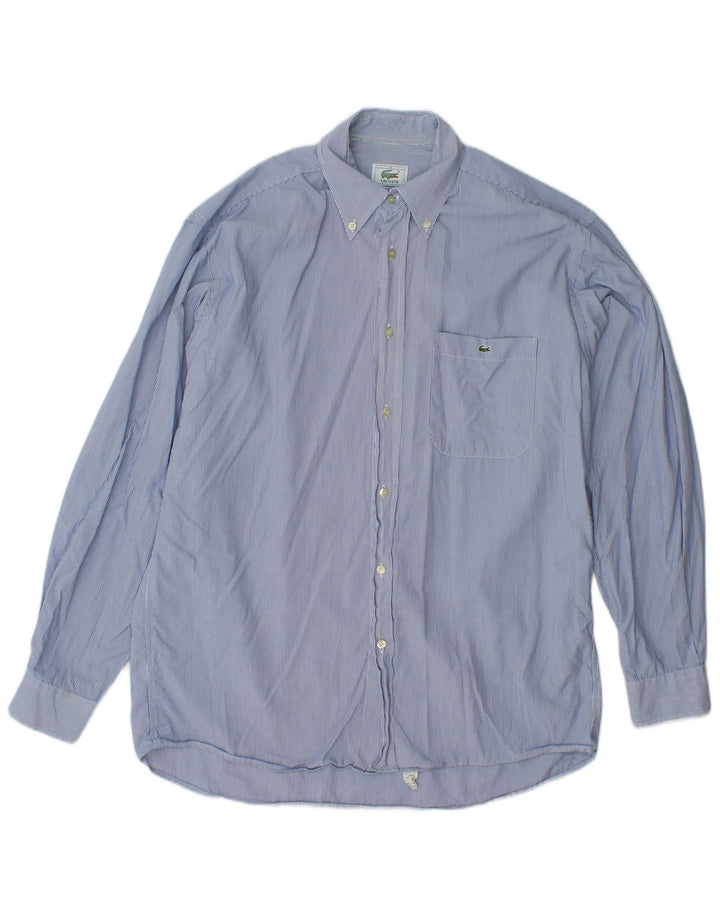 LACOSTE Herrenhemd Größe 39 Mittelblauer Nadelstreifen