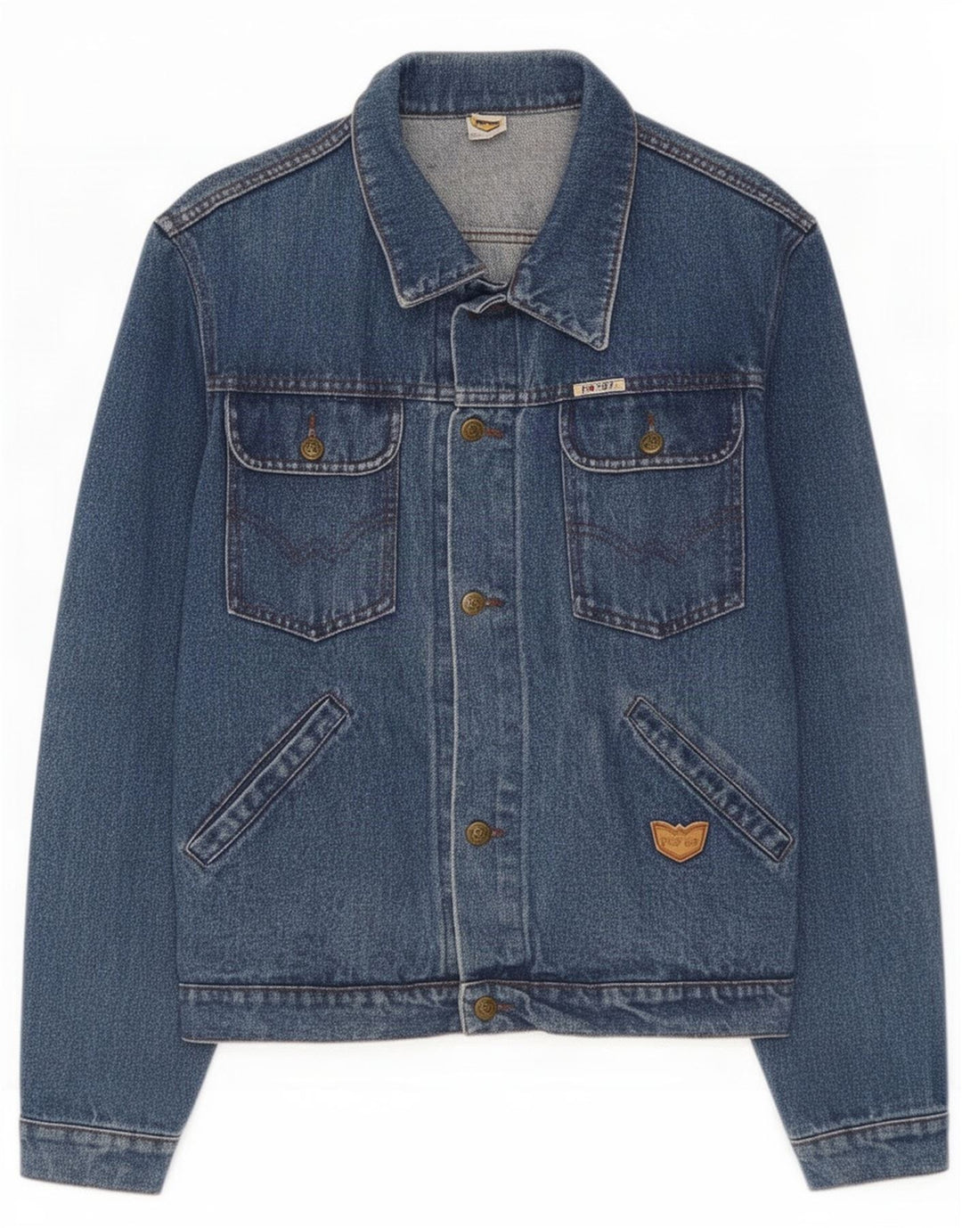 POP 84 Herren-Jeansjacke, UK 40, große blaue Baumwolle