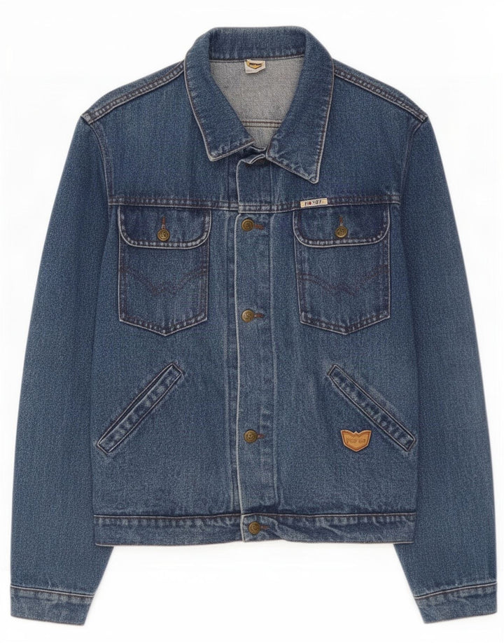 POP 84 Herren-Jeansjacke, UK 40, große blaue Baumwolle