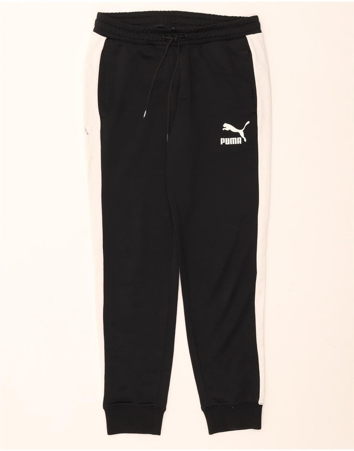 Puma Herren-Trainingshose, Jogginghose, Mittelschwarz, Farbblock-Polyester