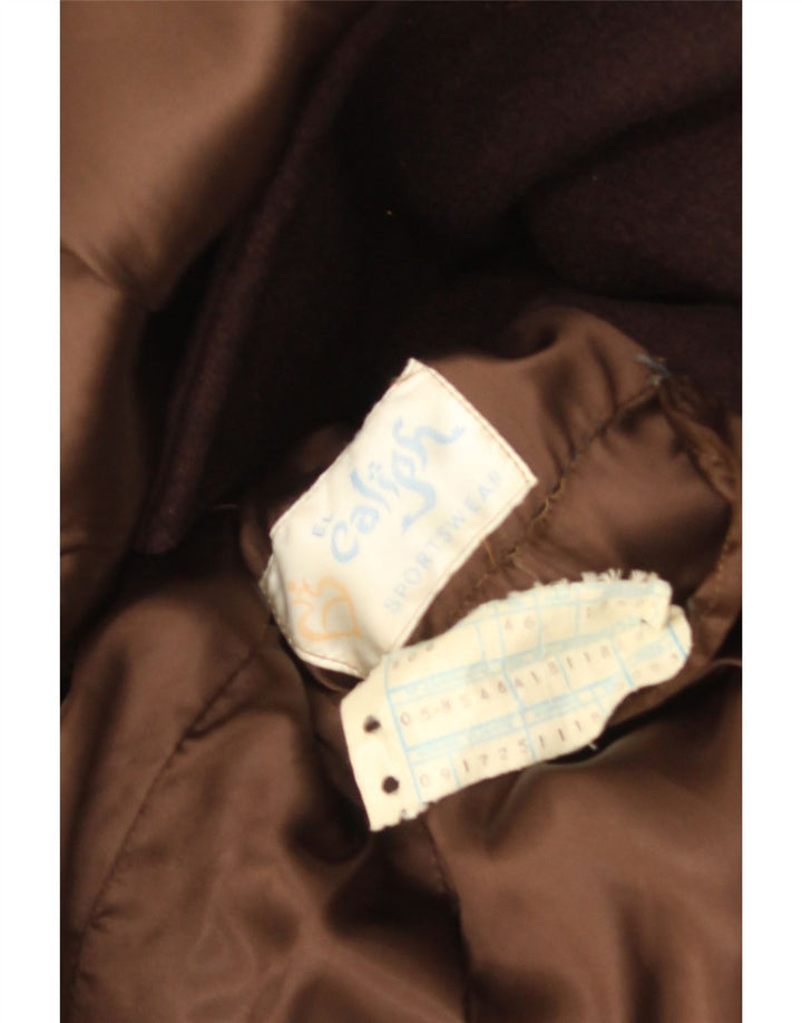 Vintage Herren Zweireihiger Mantel IT 46 Klein Braun