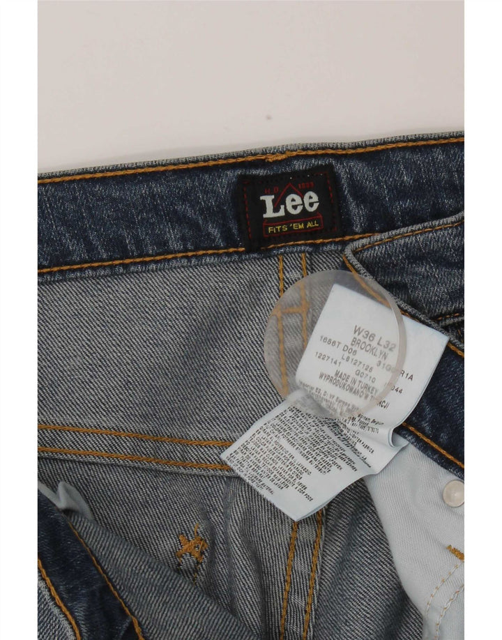 Lee Herren Brooklyn Straight Jeans W36 L32 Blaue Baumwolle