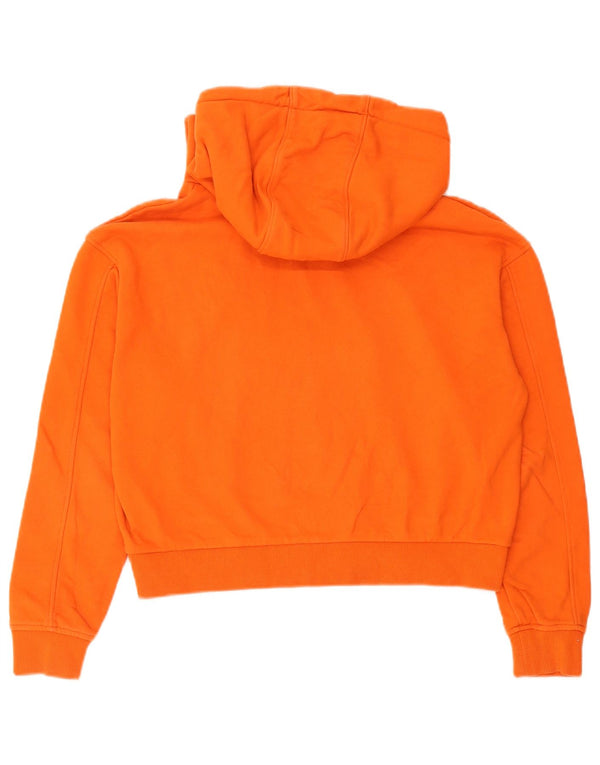 Vans Damen Crop Oversized Hoodie Pullover UK 10 Small Orange Baumwolle