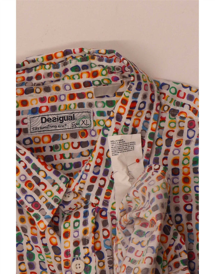 Desigual Herrenhemd XL Mehrfarbige geometrische Baumwolle
