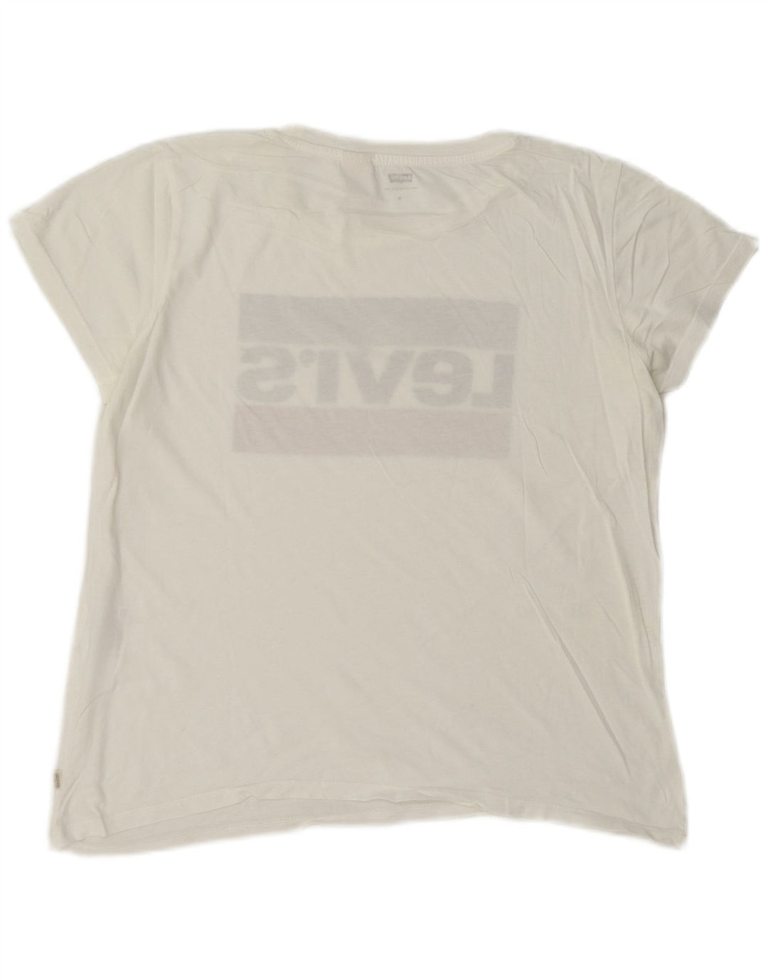 Levi's Damen Grafik-T-Shirt-Oberteil UK 14 Mittelweiß