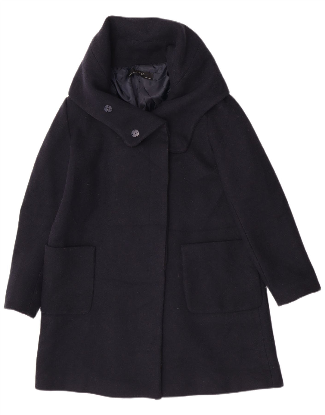 Zara Damen Mantel UK 18 XL Marineblau Acryl