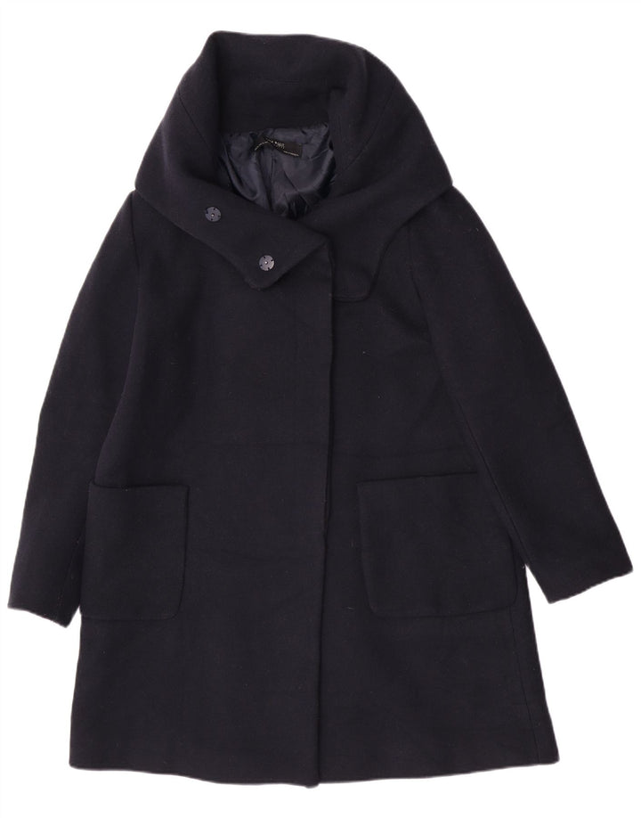 Zara Damen Mantel UK 18 XL Marineblau Acryl
