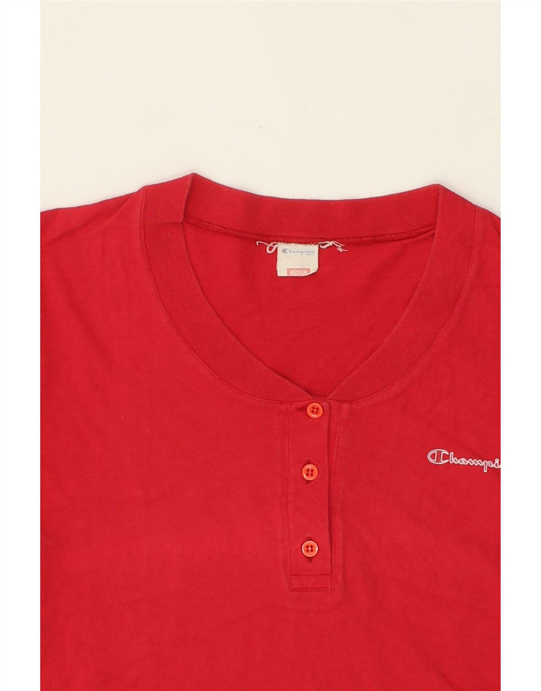CHAMPION Womens Crop T-Shirt Top UK 14 Medium Red Cotton Vintage Champion and Second-Hand Champion from Messina Hembry 