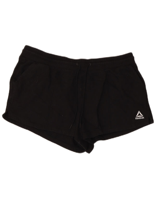 Reebok Damen Sportshorts UK 20 2XL Schwarz Baumwolle