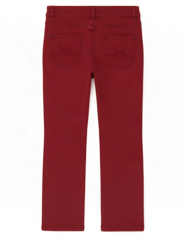 Marks & Spencer Damen Straight Jeans UK 12 Medium W30 L26 Burgund Baumwolle