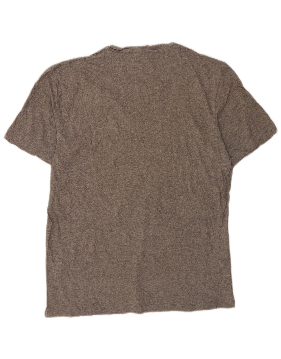 Cos Herren-T-Shirt-Oberteil aus mittelgrau gesprenkelter Baumwolle