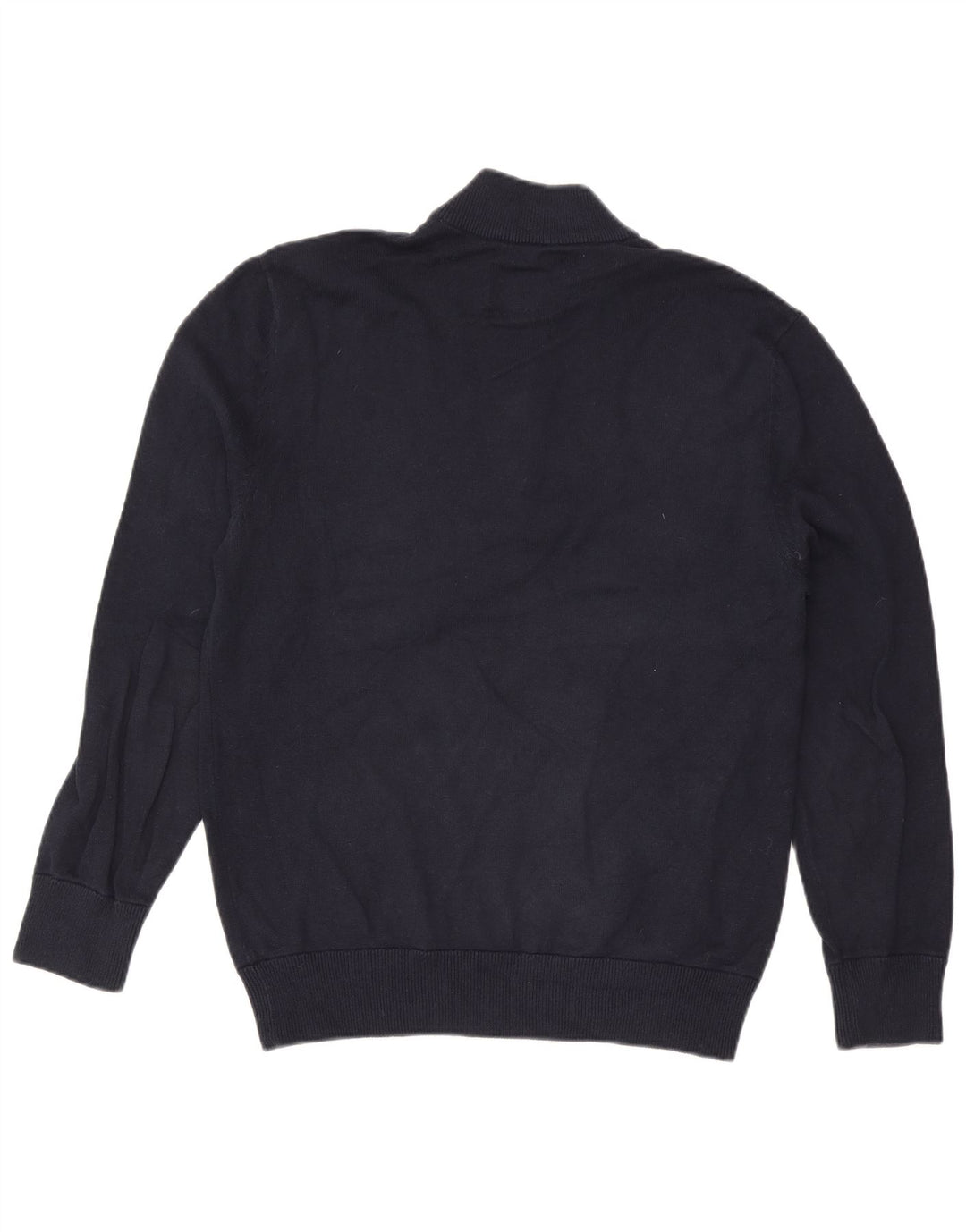 Jack Wills Herren-Pullover mit Reißverschluss am Hals, groß, marineblaue Baumwolle