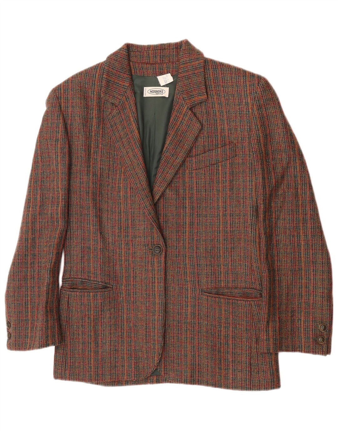 Missoni Damen-Blazer-Jacke, UK 12, mittelgroß, mehrfarbig, gestreift, klassisch