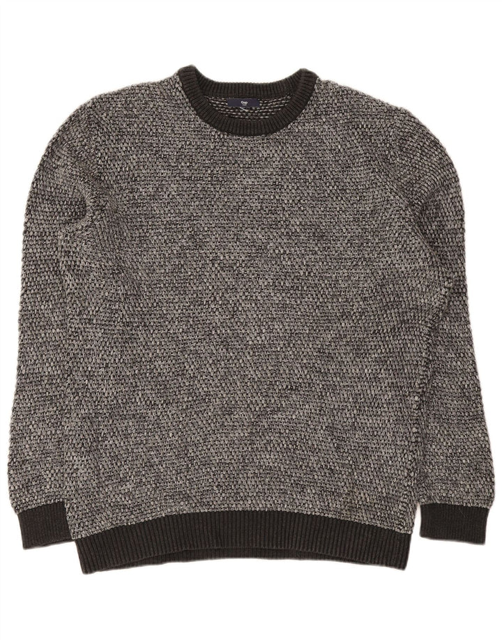 Gap Herren-Pullover mit Rundhalsausschnitt, Größe S, Grau meliert
