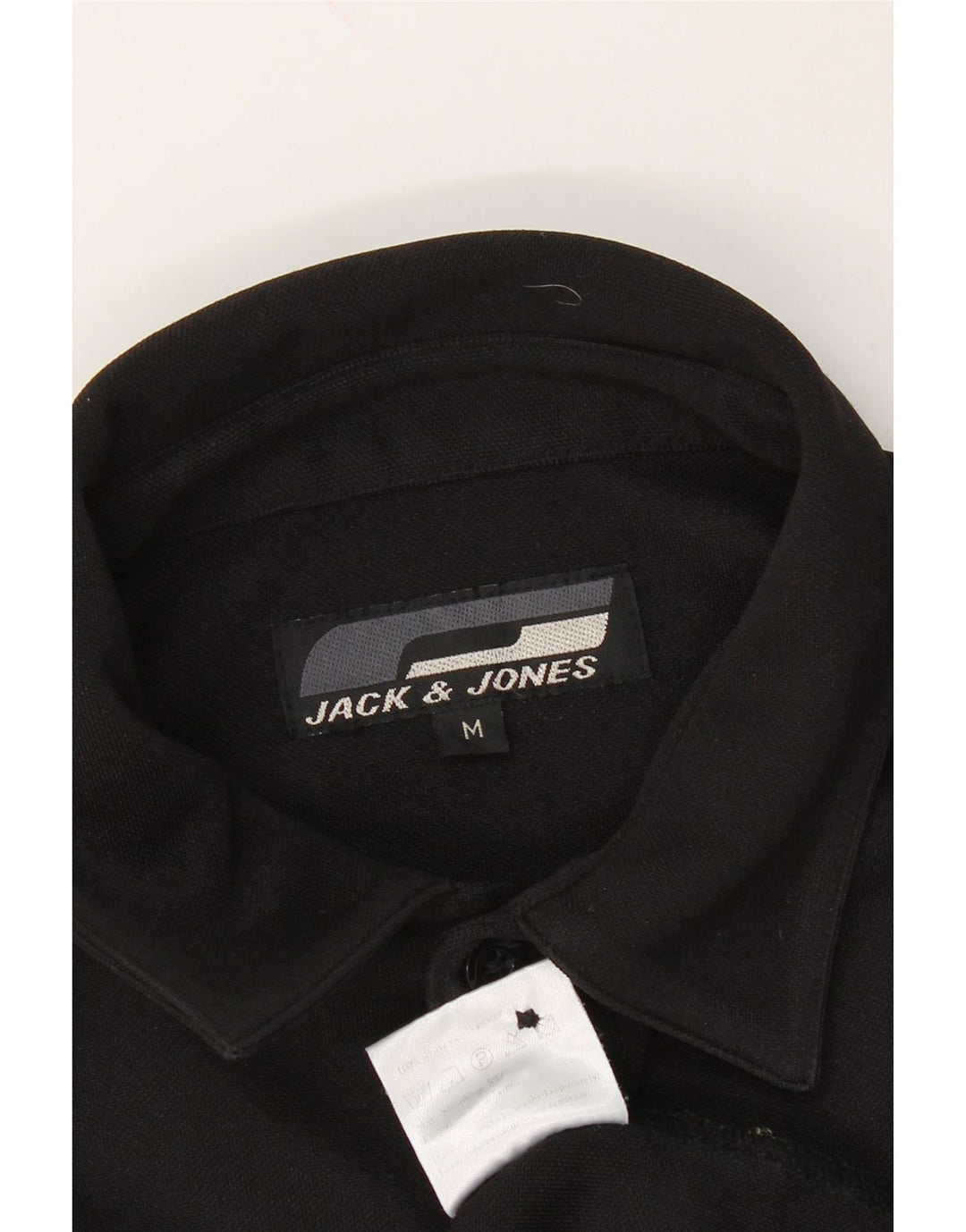JACK & JONES Mens Polo Shirt Medium Black Polyester Vintage Jack & Jones and Second-Hand Jack & Jones from Messina Hembry 