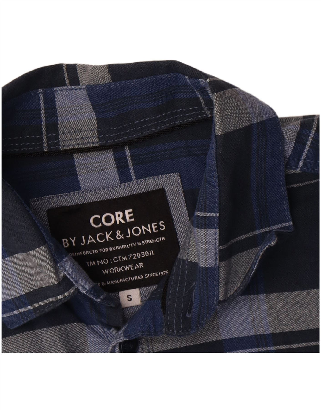 Jack & Jones Herrenhemd, klein, marineblau, kariert, Baumwolle