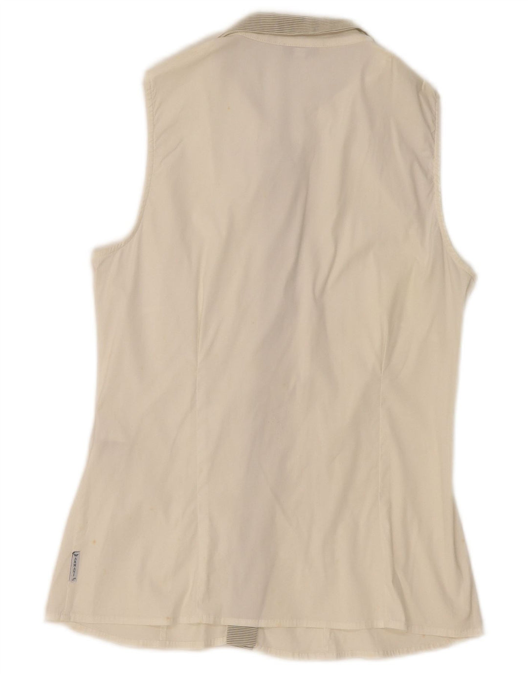 Armani Jeans Damen Ärmellose Bluse EU 42 Medium Weiß Gestreift