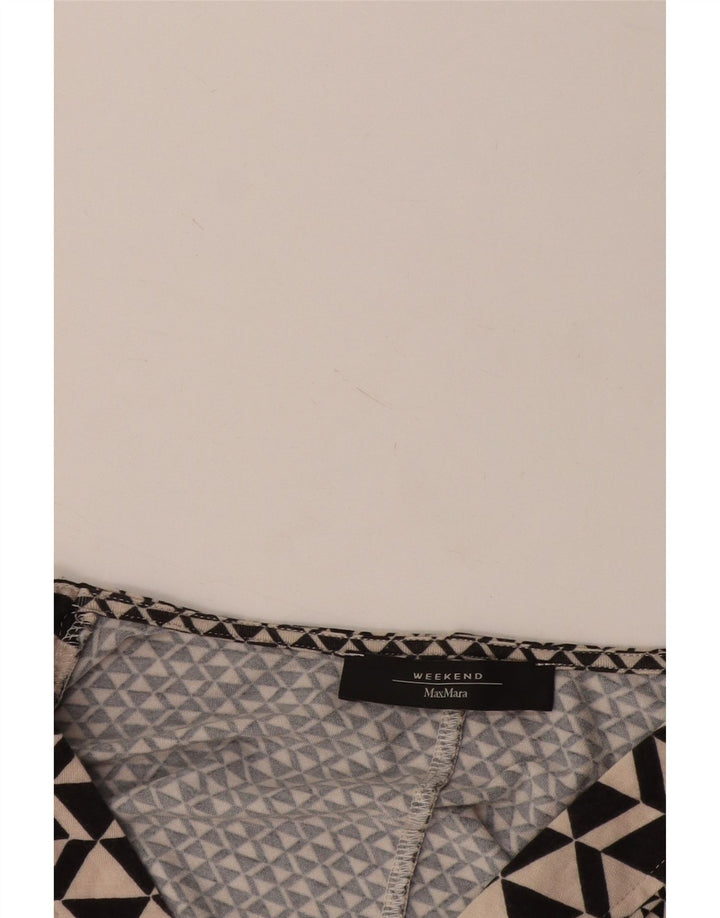 Max Mara Damen-Wochenendblusenoberteil, UK-Größe 44, groß, schwarz, geometrisch