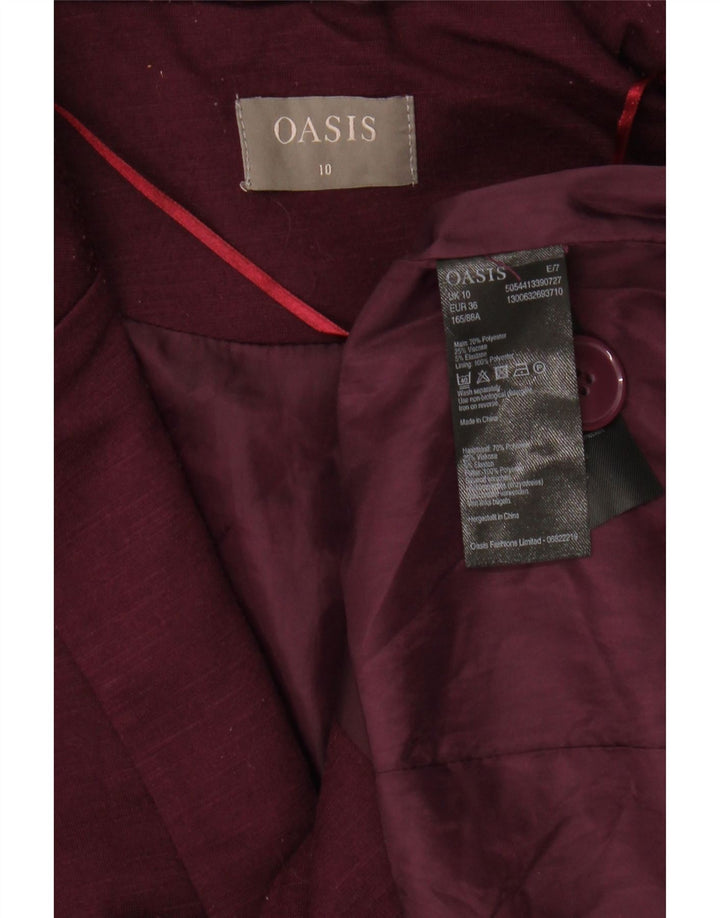OASIS Womens Oversized 1 Button Blazer Jacket UK 10 Small  Burgundy