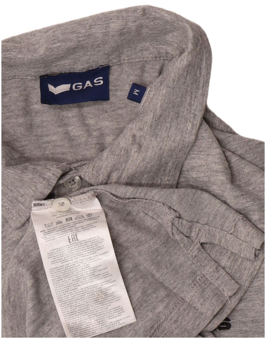 Gas Herren-Poloshirt aus mittelgrauer Baumwolle