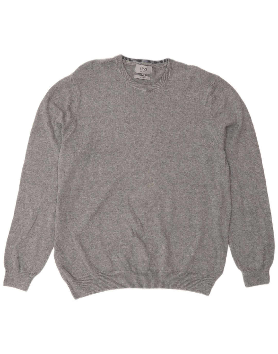 Marks & Spencer Herren-Pullover mit Rundhalsausschnitt, XL, Grau