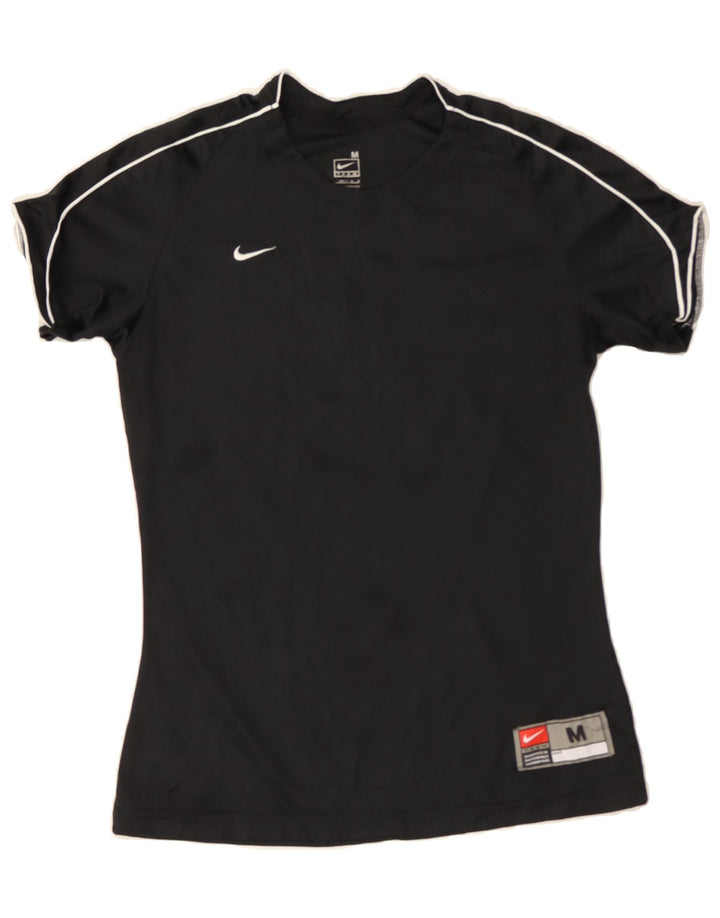 NIKE Womens Graphic T-Shirt Top US 8/10 Medium Black Polyester Vintage Nike and Second-Hand Nike from Messina Hembry 