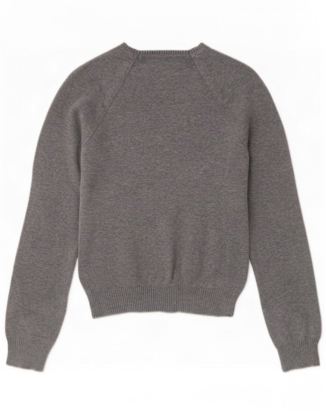 Zara Damen-Pullover mit V-Ausschnitt, Größe S, graue Baumwolle