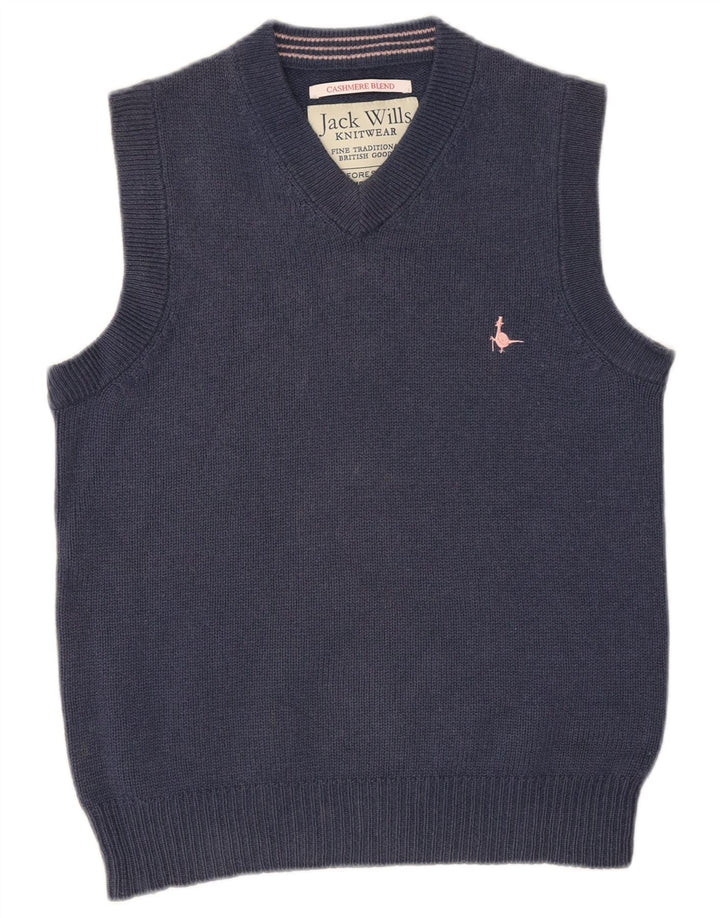 JACK WILLS Herren Weste Tank Top Small Marineblau Wolle