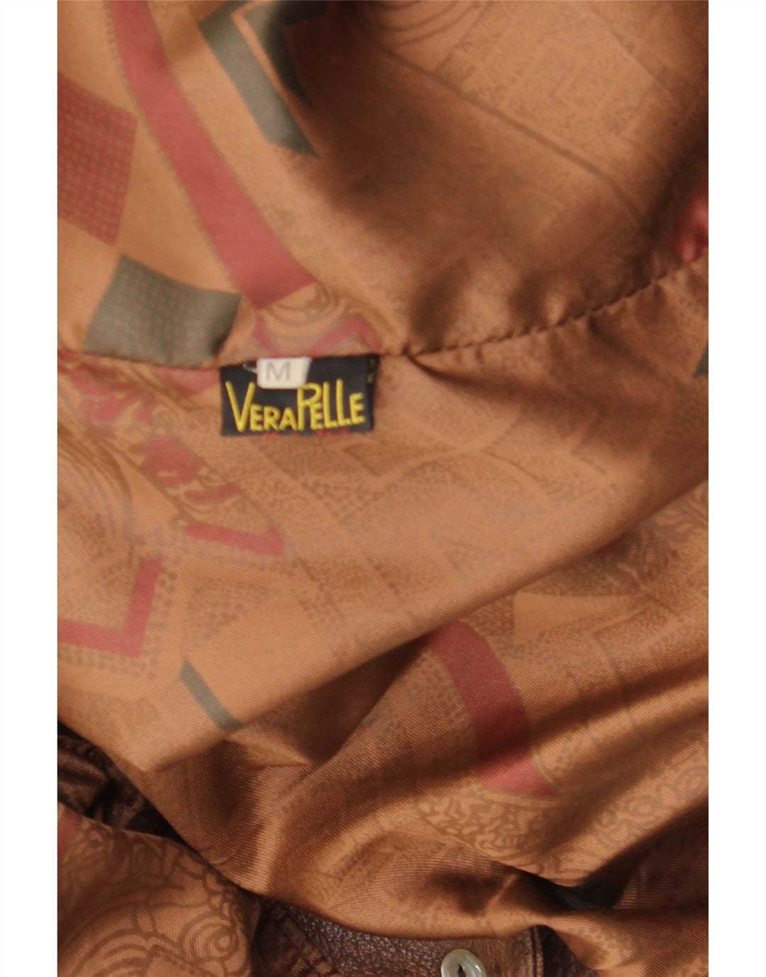 Vintage Damen Übergroße Lederjacke UK 14 Mittelbraun Batik