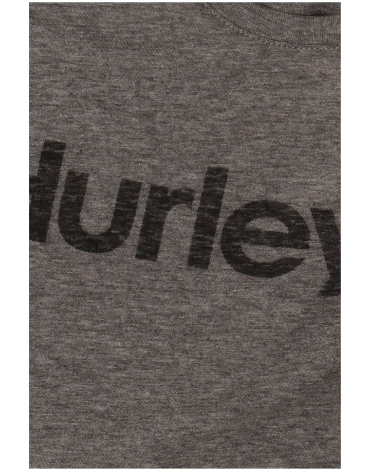 Hurley Herren-T-Shirt mit Grafik, Größe S, grau gesprenkelte Baumwolle