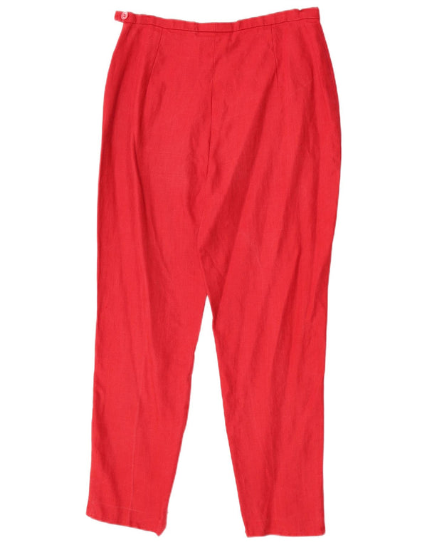 Max Mara Damen Tapered Casual Hose UK 12 Medium W28 L27 Rotes Leinen