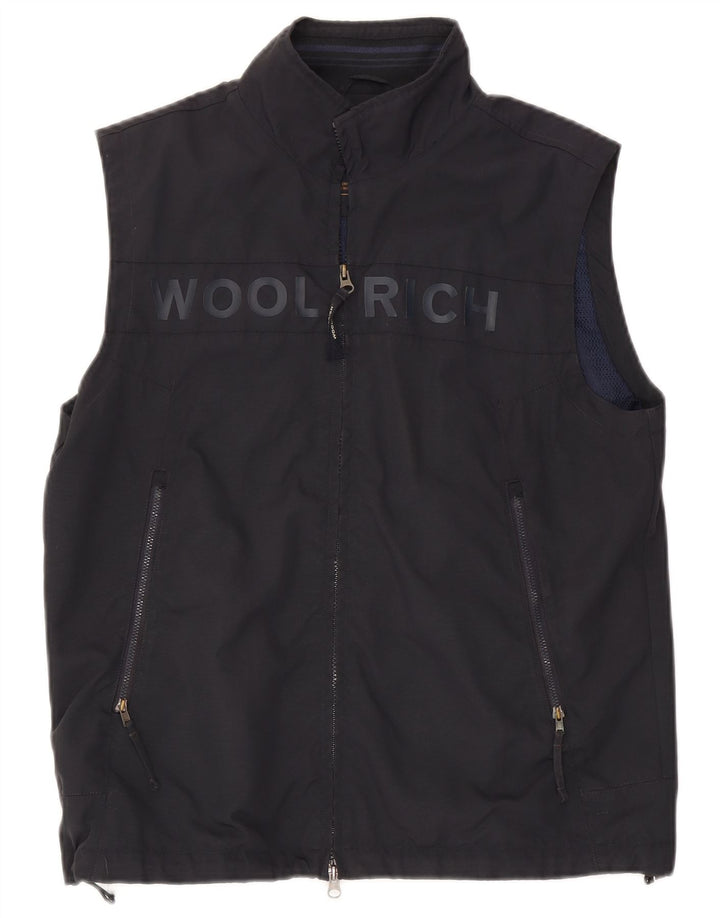 Woolrich Herren-Trainingsanzug-Oberteil mit Grafik, ärmellos, Größe L, Marineblau