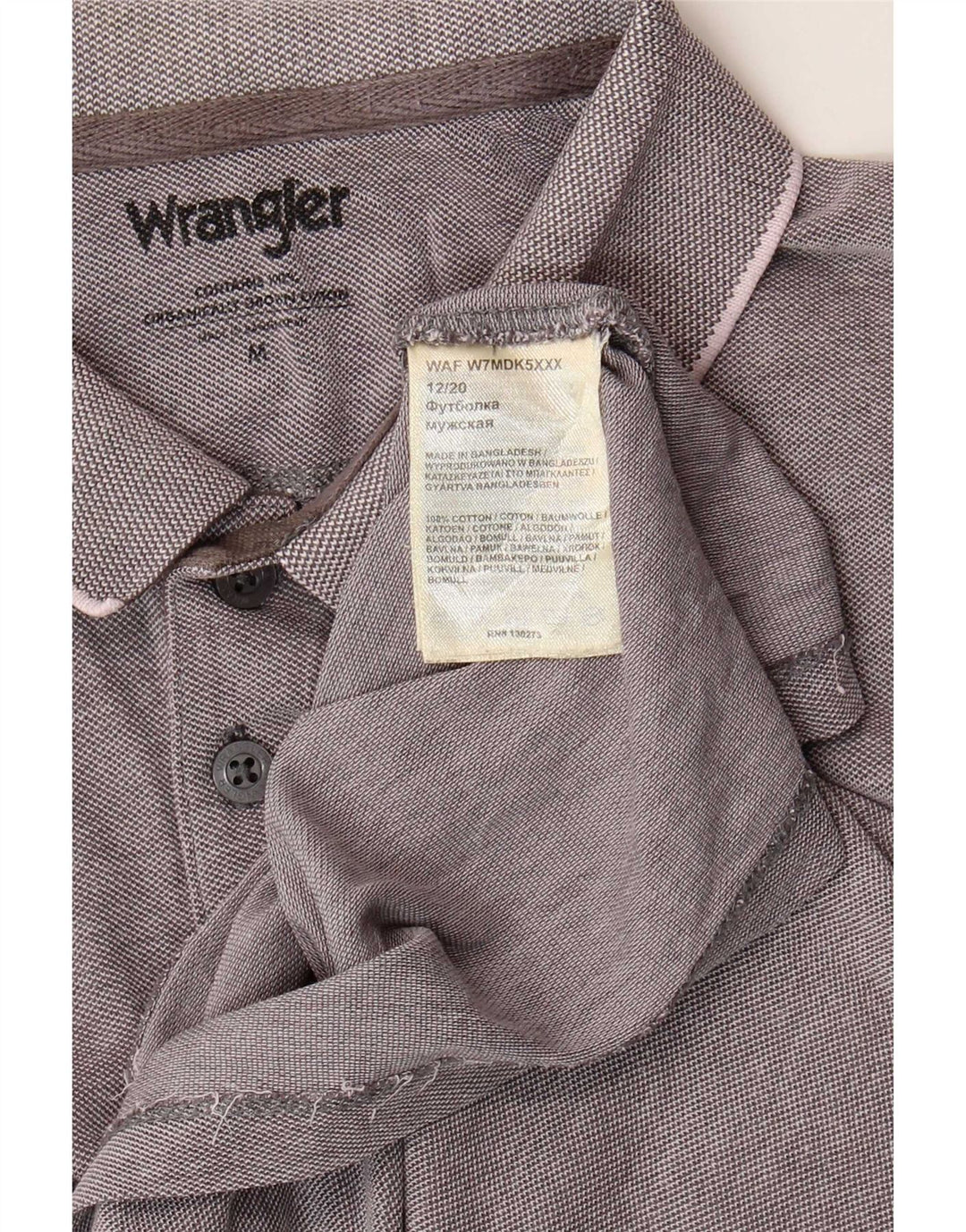 Wrangler Herren-Poloshirt aus mittelgrauer Baumwolle
