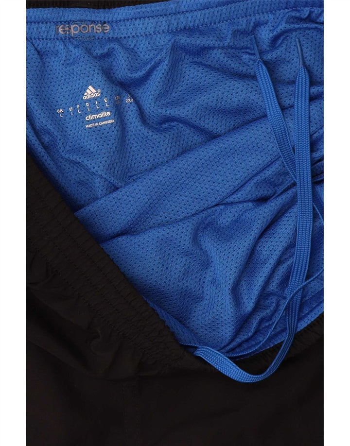 Adidas Herren Climalite Sportshorts, groß, schwarzes Farbblock-Polyester