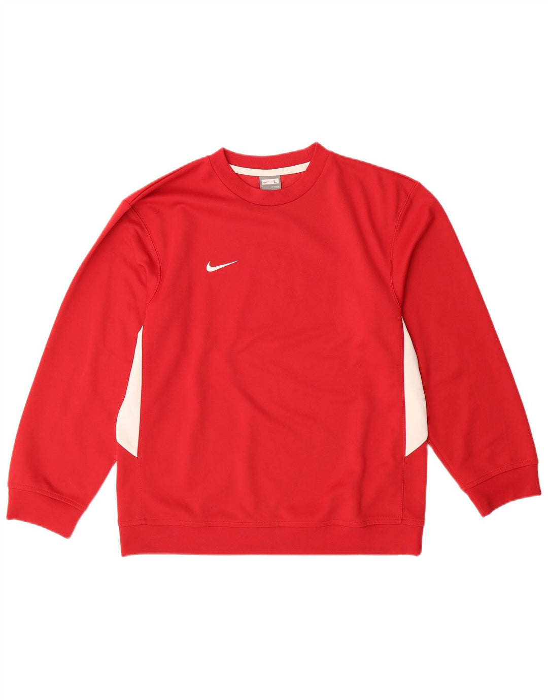 NIKE Jungen-Sweatshirt-Pullover, 12–13 Jahre, großes rotes Farbblock-Polyester